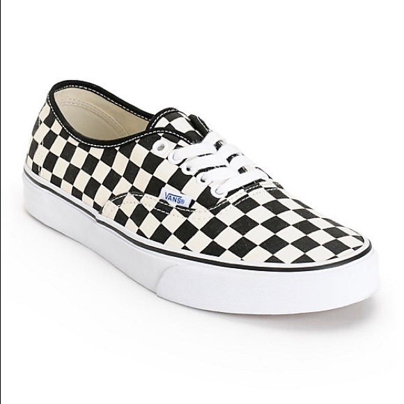 Vans men\u2019s checkered sneakers with laces size 13